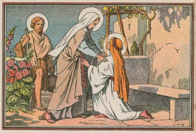 Scene fra Jesu liv (farget gravering) av French School