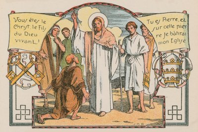 Scene fra Jesu liv (farget gravering) av French School