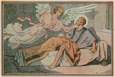 Scene fra Jesu liv (farget gravering) av French School