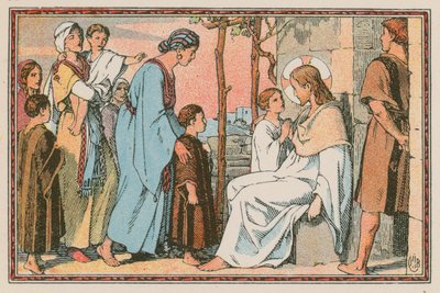 Scene fra Jesu liv (farget gravering) av French School