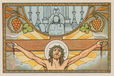 Scene fra Jesu liv (farget gravering) av French School