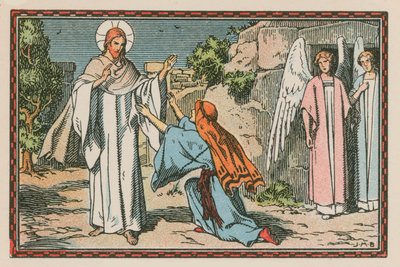 Scene fra Jesu liv (farget gravering) av French School