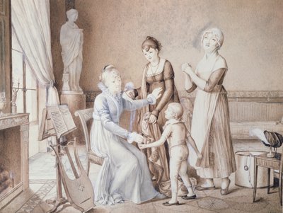 Scene of Family Life, begynnelsen av det nittende århundre av French School