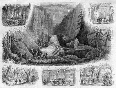 Scener fra "Freischutz" av Carl Maria von Weber av French School