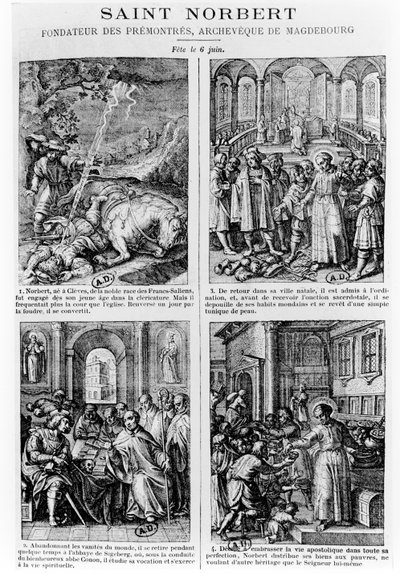 Scener fra livet til Saint Norbert, grunnleggeren av den premonstratensiske kanonordenen av French School