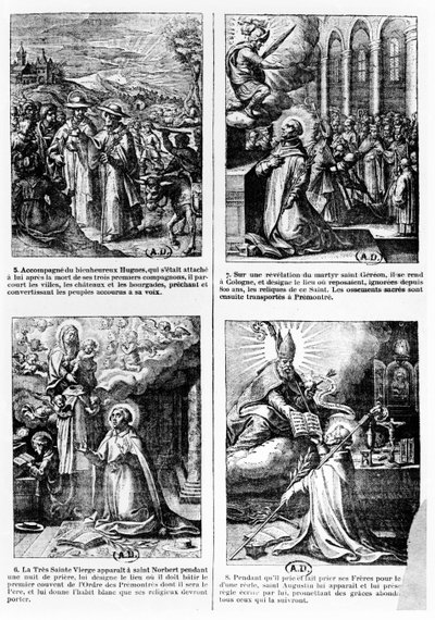 Scener fra livet til Saint Norbert, grunnleggeren av den premonstratensiske kanonordenen av French School
