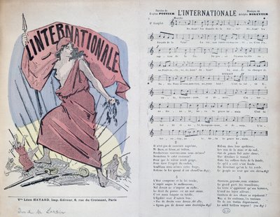 Partiturark for sangen LInternationale, ca. 1900 av French School