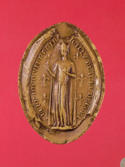 Segl fra Blanche av Castilla (1188-1252) (voks) av French School