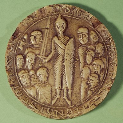 Segl fra Soissons kommune, 1228 (voks) av French School