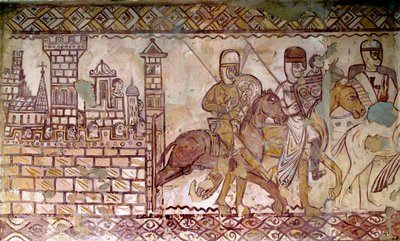 Andre korstog (1147-1149): starten på korstogene. Freske av kapellet i Cressac av French School