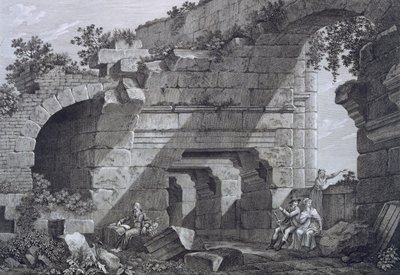 Andre lags gallerier i amfiteateret i Nimes, fra Antiquities of France: Vol I, Monuments of Nimes av French School