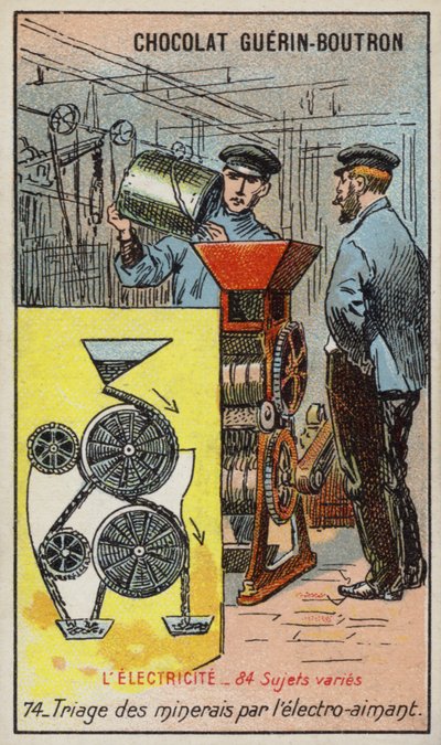 Separere malm ved hjelp av en elektromagnet (chromolitho) av French School