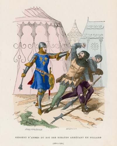 Sergeant of Arms arresterer en plyndrer, 1290-1330 av French School