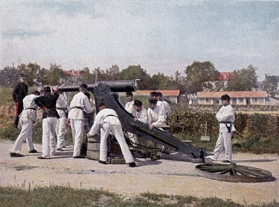 Shoot a 95 cannon from a lookout for seats and square - in “” Military Album” - foot artillery av French School