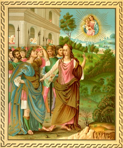 Sibyll of Tiburtis som kunngjorde for Augustus Jesu-Kristi komme. av French School