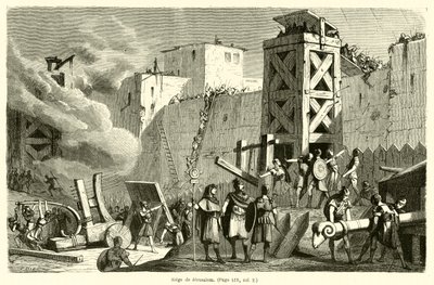 Siege de Jerusalem (gravering) av French School