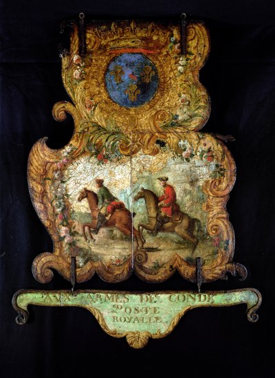 Signer for Royal Mail of Chantilly med Conde-våpenet (malt metall) av French School