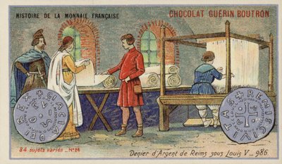 Sølvfornekter av Reims fra Ludvig Vs regjeringstid, 986 (chromolitho) av French School