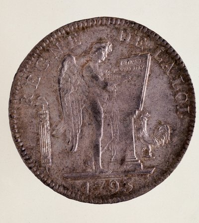 Sølv fransk ecu (scude), fransk republikk (1793-1804) av French School