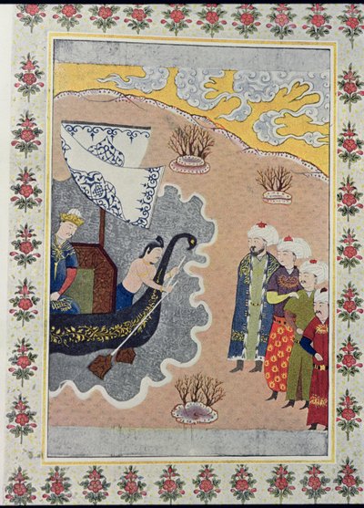 Sinbad embarking, illustrasjon for Sinbad the Sailor, fra The Arabian Nights, 1895 (fargegravering) av French School
