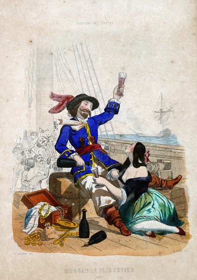 Sir Henry Morgan (1635-1688) (Morgan the flibustier): innfødt i Wales i "History of Pirates and Privateers of the Ocean and the Mediterranean" av P. Christian av French School