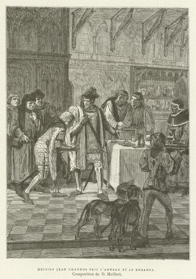 Sir John Chandos tok ringen og så på den av French School