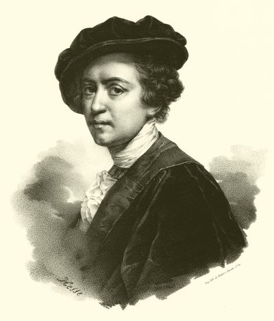 Sir Joshua Reynolds, portrett (gravering) av French School