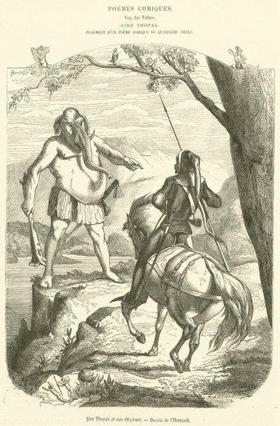 Sire Thopas og sire Oliphant (gravering) av French School