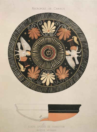 Sirener, kopi av en original antikk gresk vase fra Camiros nekropolis av French School