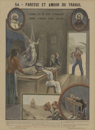 Dovendyr og flid (fargelitho) av French School
