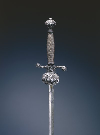 Small sword (steel, copper alloy inlays, wood & steel wire) av French School