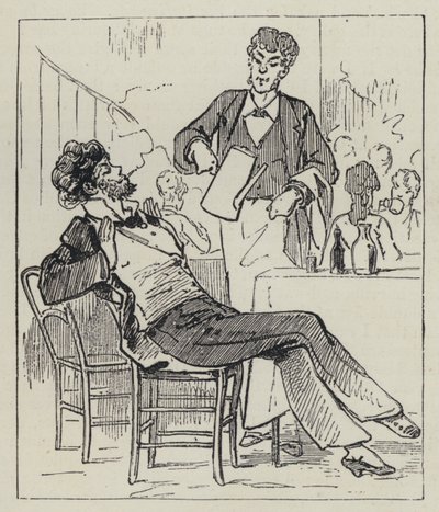Røyking på kafé (gravering) av French School