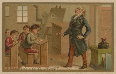 Noen har røyket her. Hvor er røret? av French School