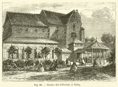 Source des Celestins, en Vichy (gravering) av French School