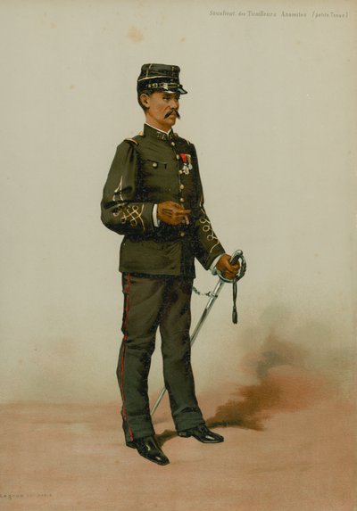 Sekundløytnant for Anamite Skirmishers (liten antrekk) av French School