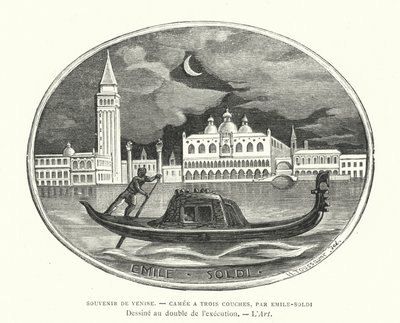 Souvenir of Venice, cameo designet av den franske billedhuggeren Emile Soldi av French School