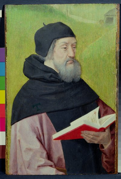 St. Anthony Abbot (olje på panel) av French School