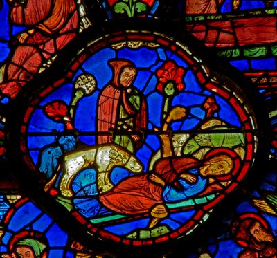 St Anthony: ser på løver ved St Paul Anchorites grav (w30b) av French School