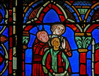 St Cheron-vindu: Clotairs sønn ledet til graven (w15) av French School