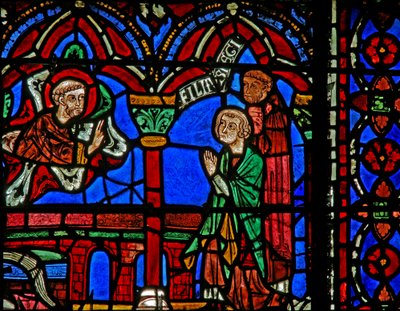 St Cheron-vinduet: vises ved graven hans (w15) av French School