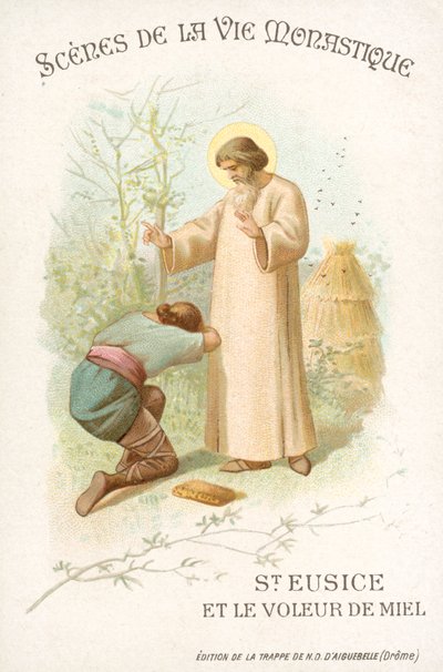 St Eusice og honningtyven (chromolitho) av French School