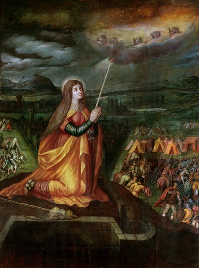 St. Genevieve ber om å avverge at Attila og hunerne hans kommer av French School