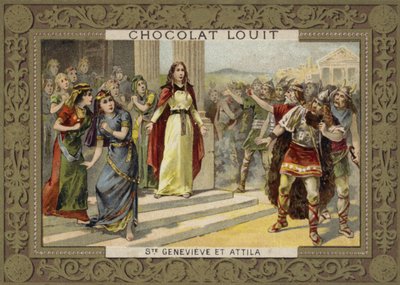 St Genevieve og Huneren Attila av French School
