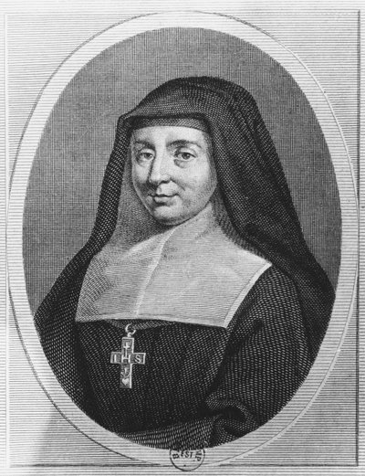 St Jane Frances de Chantal (engraving) av French School