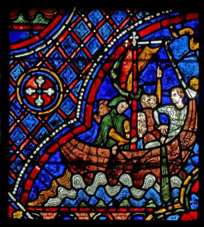 St Nicholas: båt frakter reisende til Myra (w29a) av French School