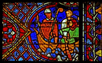 St Nicholas: ber pilegrimer om å kaste kolben i havet. (w29a) av French School