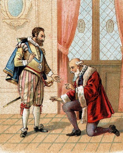 Stand up, my friend, your enemies will say that I forgive you said King Henry IV to Maximilian of Bethune (Duke of Sully) (1559-1641) in 1598 who had kneeled down after a lively discussion. av French School