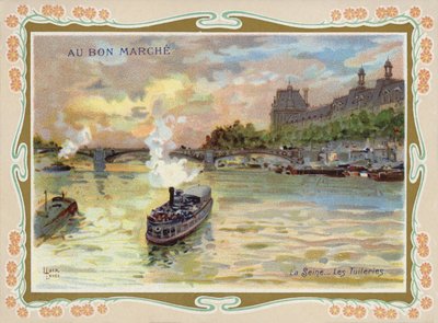 Dampbåter på elven Seinen, Paris av French School