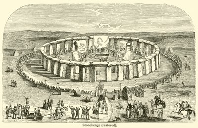 Stonehenge, restaurert (gravering) av French School