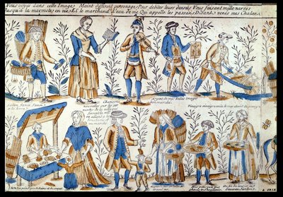 Gatehandlere på 1700-tallet av French School
